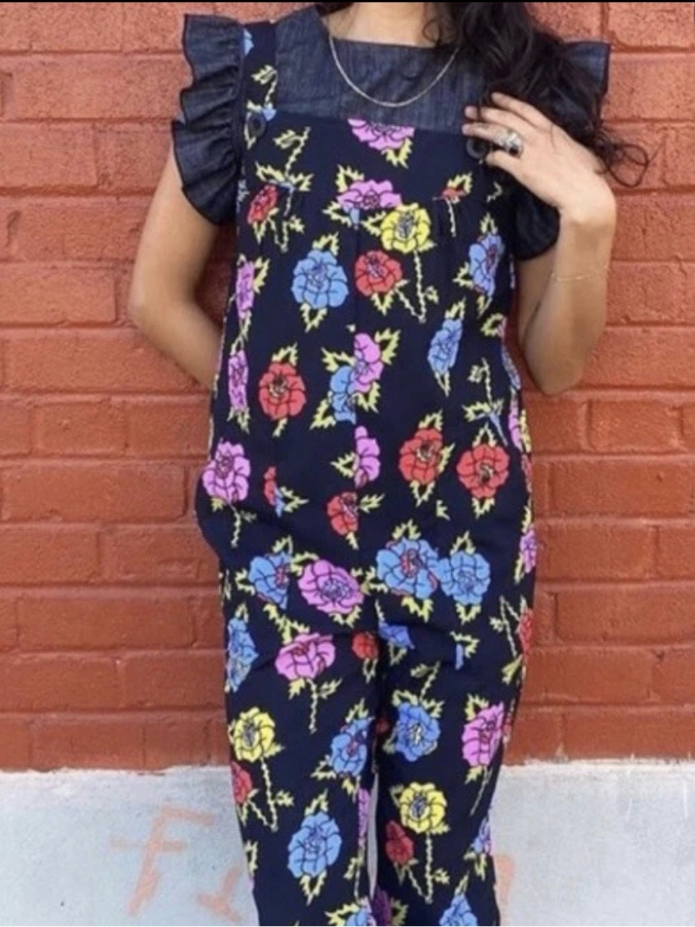 Nooworks Overalls Jumpsuit in "Roses" Print in EUC โ RARE- Size XL
